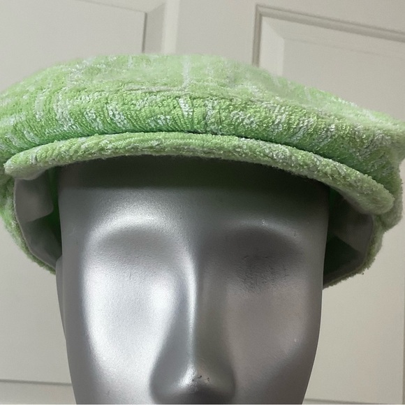 Puma Driver Flat Newsboy Cap Green White Terry Cloth One Size - Picture 3 of 7